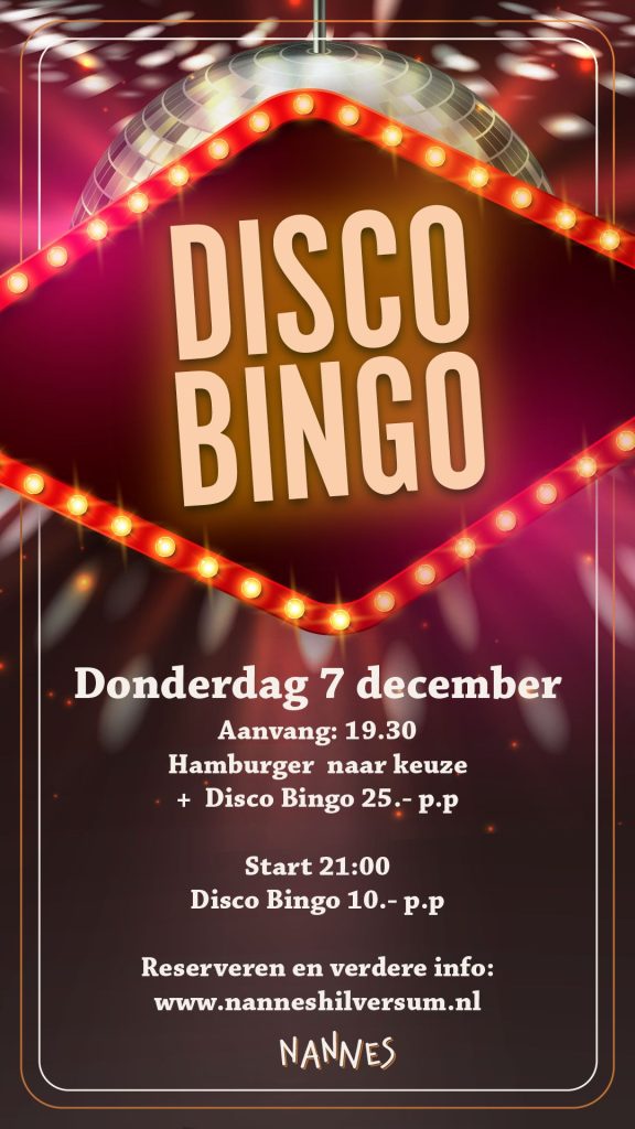 Disco Bingo - Nannes Hilversum - 7 December 2023