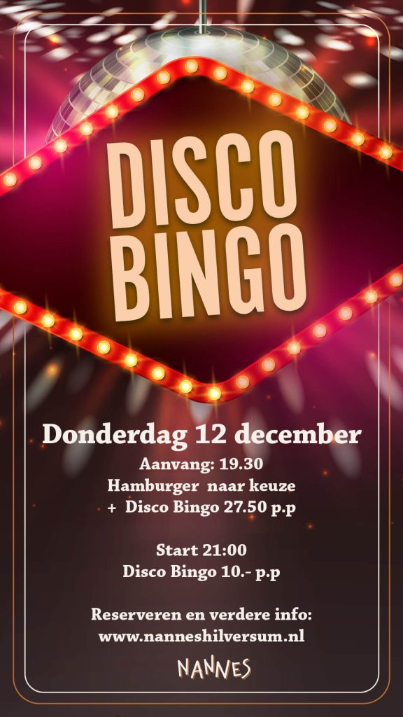 Disco Bingo - Nannes Hilversum - 12 Dec 2024