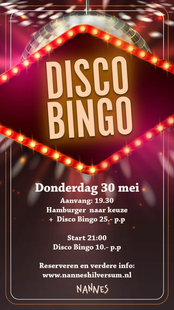 Disco Bingo - Nannes Hilversum - 30 Mei 2024