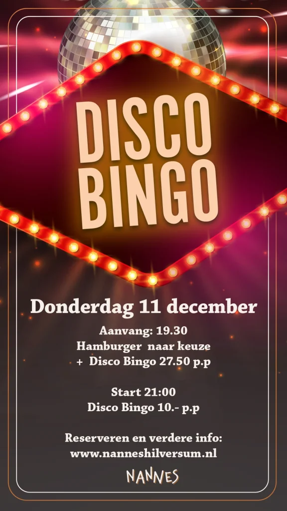 DISCO BINGO 11 december 2025